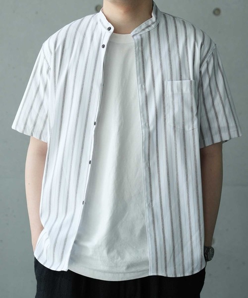 UNION STATION（ユニオンステーション）の「ドビージャガードSSバンドカラーシャツ（シャツ/ブラウス・メンズ・ホワイト系その他/ホワイト・L/LL/M）」の6枚目の写真