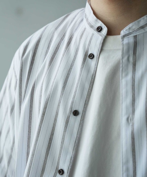 UNION STATION（ユニオンステーション）の「ドビージャガードSSバンドカラーシャツ（シャツ/ブラウス・メンズ・ホワイト系その他/ホワイト・L/LL/M）」の9枚目の写真