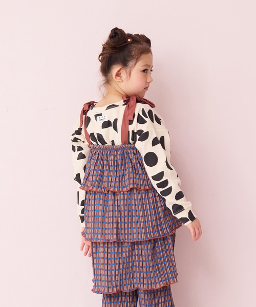 MARKEY'S（マーキーズ）の「ギンガムプリーツティアードワンピース（ワンピース・キッズ・ブラック系その他/グリーン系その他/ベージュ系その他・LL/L/M/S）」の7枚目の写真