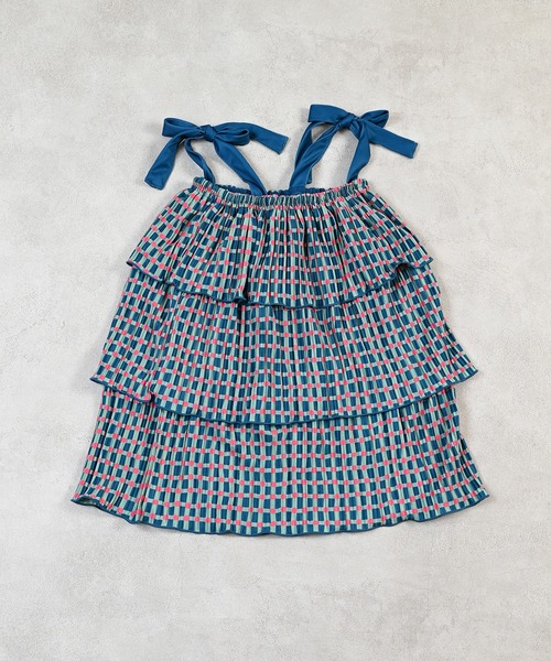 MARKEY'S（マーキーズ）の「ギンガムプリーツティアードワンピース（ワンピース・キッズ・ブラック系その他/グリーン系その他/ベージュ系その他・LL/L/M/S）」の13枚目の写真