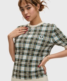 FRED PERRY チェック柄 半袖ニット Tartan Knitted T-Shirt(10 560：ECRU): | FRED PERRY JAPAN