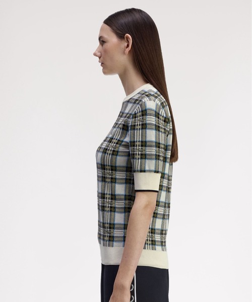 FRED PERRY(フレッドペリー)の「Tartan Knitted T-Shirt/タータンニットTシャツ(ニット/セーター・レディース・オフホワイト・10)」の5枚目の写真