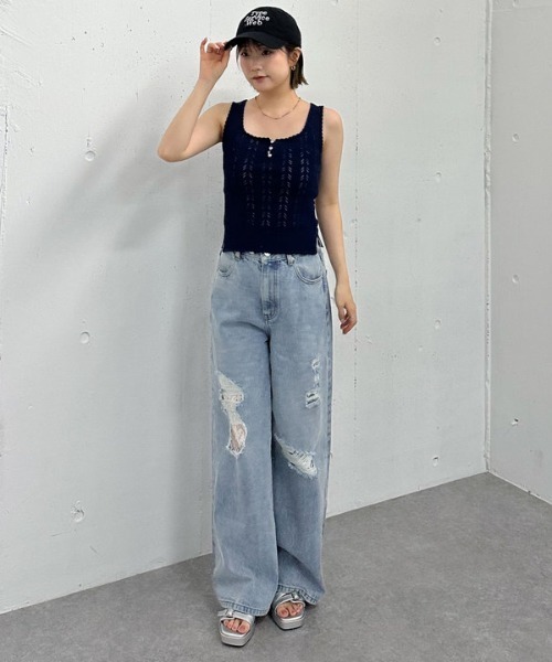archives（アルシーヴ）の「ダメージレースデニム（デニムパンツ・レディース・ブルー・MEDIUM/SMALL）」の19枚目の写真