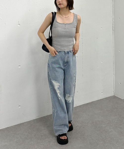 archives（アルシーヴ）の「ダメージレースデニム（デニムパンツ・レディース・ブルー・MEDIUM/SMALL）」の20枚目の写真