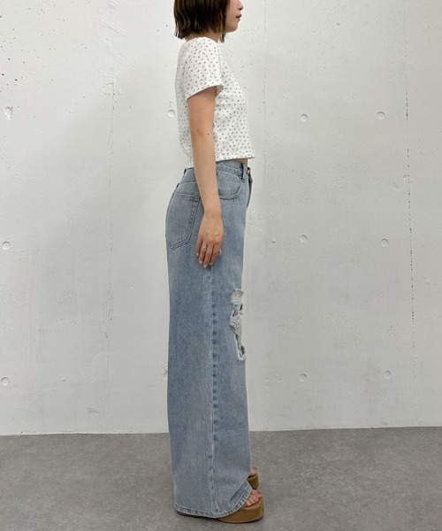 archives（アルシーヴ）の「ダメージレースデニム（デニムパンツ・レディース・ブルー・MEDIUM/SMALL）」の22枚目の写真