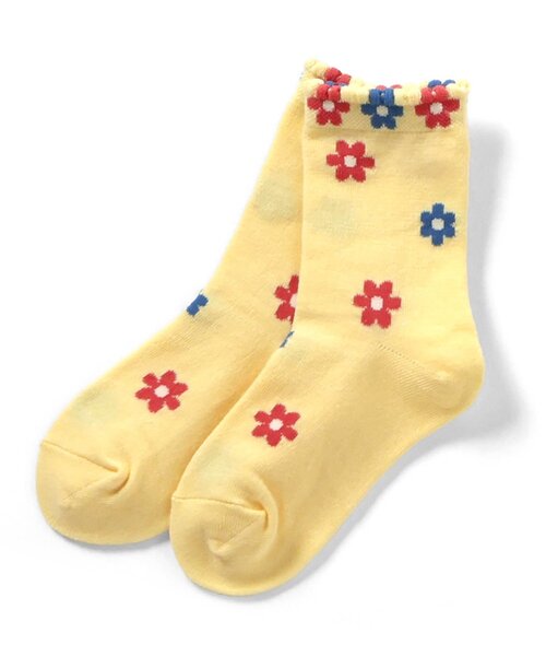 Ampersand(アンパサンド)の「ポップソックス(ソックス/靴下・キッズ・イエロー/ピンク/アイボリー/ローズ・12/18/15 /21)」の2枚目の写真