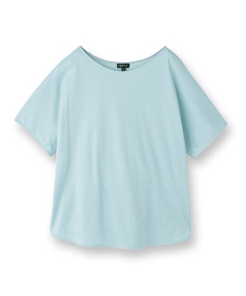 INDIVI(インディヴィ)の「【インナーとしても活躍!】シンプルTシャツ(Tシャツ/カットソー・レディース・サックスブルー/ブラック/キャメル/ホワイト・38/34/15 /13/05/19)」の6枚目の写真