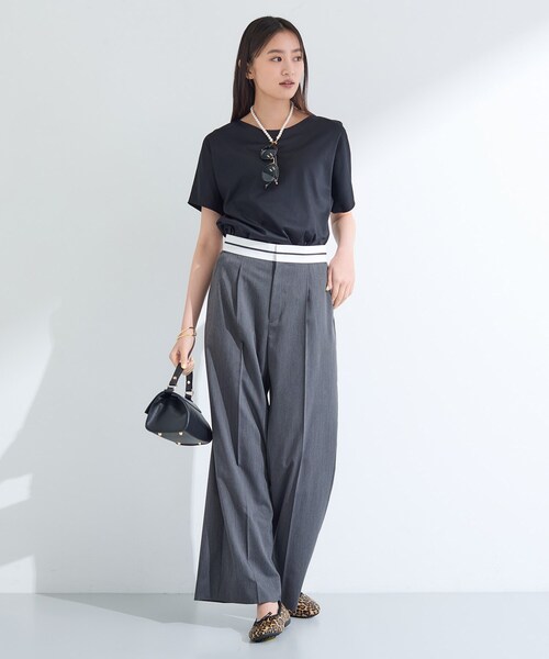 INDIVI(インディヴィ)の「【インナーとしても活躍!】シンプルTシャツ(Tシャツ/カットソー・レディース・サックスブルー/ブラック/キャメル/ホワイト・38/34/15 /13/05/19)」の13枚目の写真