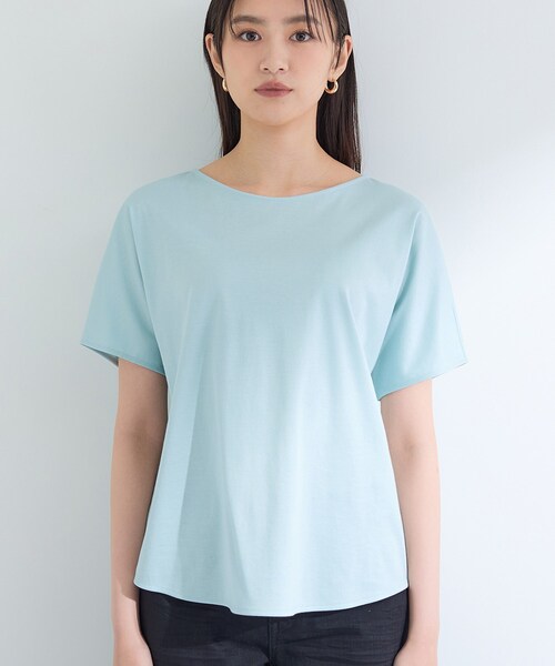 INDIVI(インディヴィ)の「【インナーとしても活躍!】シンプルTシャツ(Tシャツ/カットソー・レディース・サックスブルー/ブラック/キャメル/ホワイト・38/34/15 /13/05/19)」の22枚目の写真