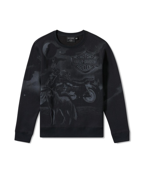 Harley-Davidson(ハーレーダビッドソン)の「ローンウルフ ローライダー クルーネック(Tシャツ/カットソー・メンズ・ブラック系その他・MEDIUM/SMALL/LARGE/X-LARGE/XX-LARGE)」の1枚目の写真