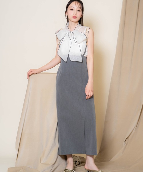 NOELA(ノエラ)の「チェーンサス付きタイトスカート(スカート・レディース・モカ/グレー/ベージュ・M/S)」の2枚目の写真