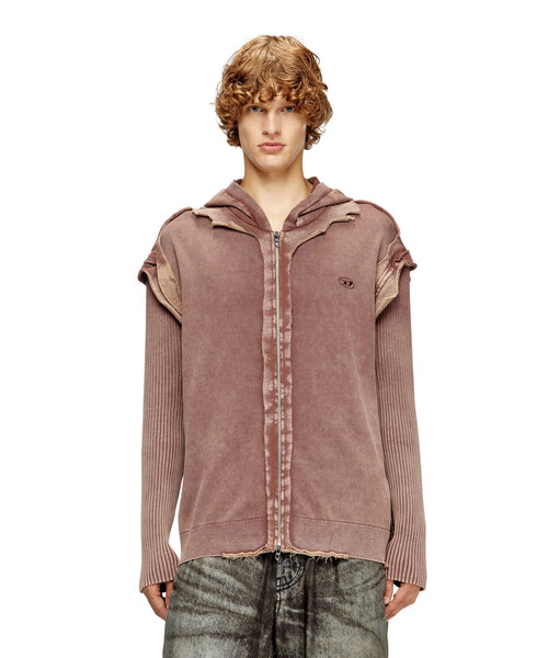 DIESEL グラデーションデニム 半袖セーター L DIESEL（ディーゼル）の「レディース ニット シースルー 半袖