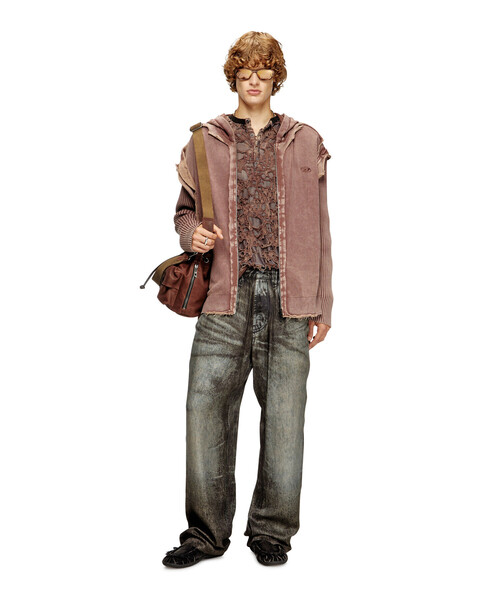 DIESEL（ディーゼル）の「メンズ ジップアップパーカー K-PELTO（ニット/セーター・メンズ・ブラウン・LARGE/X-LARGE/SMALL/X-SMALL/XX-LARGE/MEDIUM）」の3枚目の写真