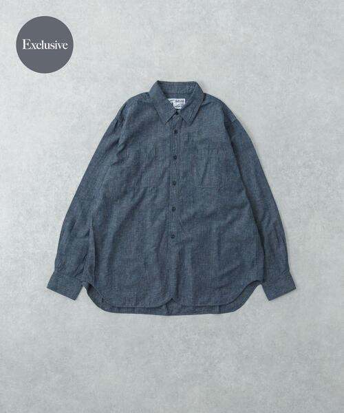 URBAN RESEARCH(アーバンリサーチ)の「『別注』LE VETEMENT ATLANTIQUE×UR シャンブレーシャツ(シャツ/ブラウス・メンズ・ブラック/ネイビー・MEDIUM/LARGE)」の2枚目の写真