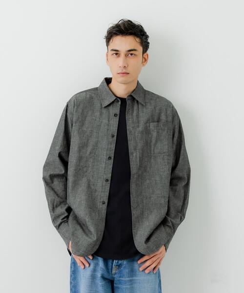 URBAN RESEARCH(アーバンリサーチ)の「『別注』LE VETEMENT ATLANTIQUE×UR シャンブレーシャツ(シャツ/ブラウス・メンズ・ブラック/ネイビー・MEDIUM/LARGE)」の3枚目の写真