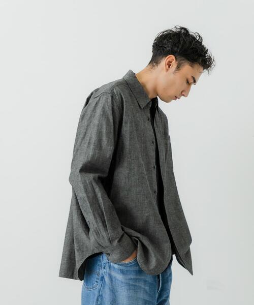 URBAN RESEARCH(アーバンリサーチ)の「『別注』LE VETEMENT ATLANTIQUE×UR シャンブレーシャツ(シャツ/ブラウス・メンズ・ブラック/ネイビー・MEDIUM/LARGE)」の5枚目の写真