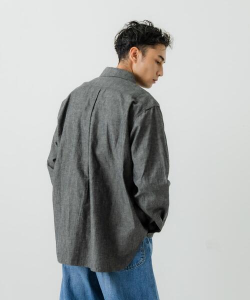 URBAN RESEARCH(アーバンリサーチ)の「『別注』LE VETEMENT ATLANTIQUE×UR シャンブレーシャツ(シャツ/ブラウス・メンズ・ブラック/ネイビー・MEDIUM/LARGE)」の7枚目の写真