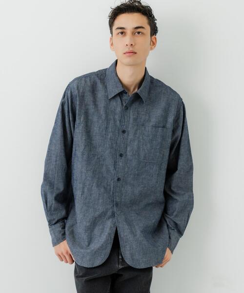 URBAN RESEARCH(アーバンリサーチ)の「『別注』LE VETEMENT ATLANTIQUE×UR シャンブレーシャツ(シャツ/ブラウス・メンズ・ブラック/ネイビー・MEDIUM/LARGE)」の18枚目の写真
