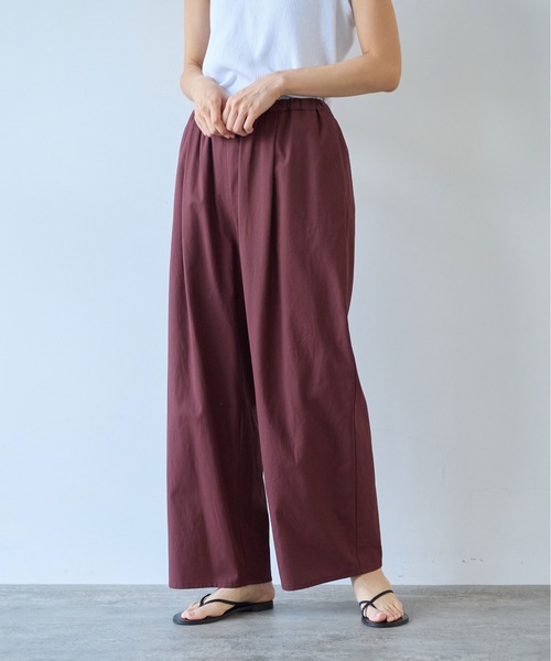 80/2強撚コットンギャバwideパンツ（その他パンツ）｜yuni（ユニ