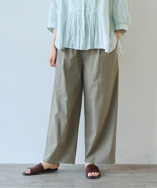 80/2強撚コットンギャバwideパンツ（その他パンツ）｜yuni（ユニ