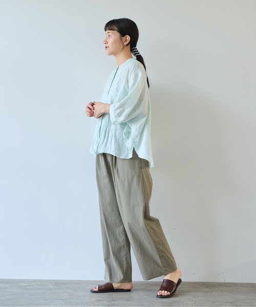 yuni（ユニ　）の「△80/2強撚コットンギャバwideパンツ（その他パンツ・レディース・ダークブラウン/ブラック/カーキ・FREE）」の7枚目の写真