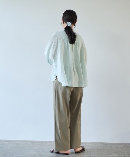 yuni（ユニ　）の「△80/2強撚コットンギャバwideパンツ（その他パンツ・レディース・ダークブラウン/ブラック/カーキ・FREE）」の8枚目の写真