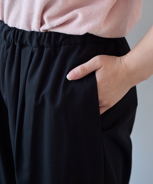 yuni（ユニ　）の「△80/2強撚コットンギャバwideパンツ（その他パンツ・レディース・ダークブラウン/ブラック/カーキ・FREE）」の10枚目の写真