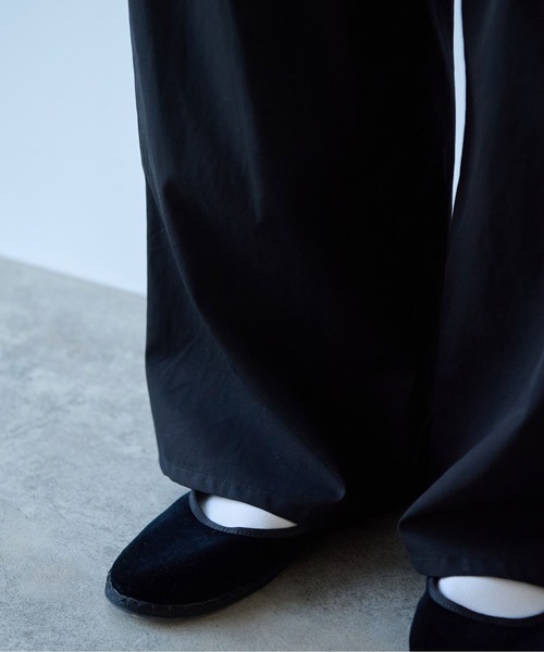 yuni（ユニ　）の「△80/2強撚コットンギャバwideパンツ（その他パンツ・レディース・ダークブラウン/ブラック/カーキ・FREE）」の12枚目の写真