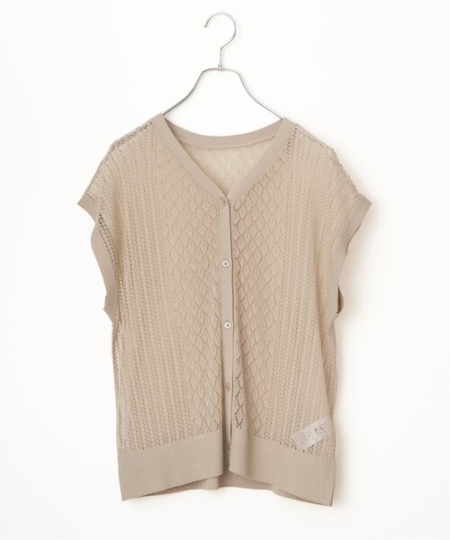 LBC（エルビーシー）の「透かし編み2WAYベスト（ベスト・レディース・ブラウン系その他/ライトブルー/ブラック/ベージュ・M）」の8枚目の写真
