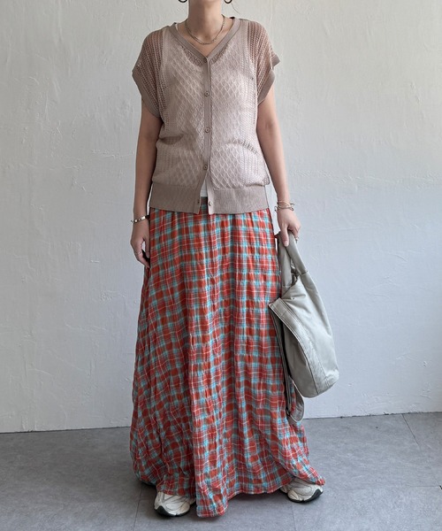 LBC（エルビーシー）の「透かし編み2WAYベスト（ベスト・レディース・ブラウン系その他/ライトブルー/ブラック/ベージュ・M）」の11枚目の写真