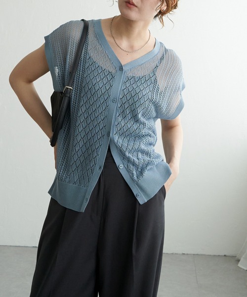 LBC（エルビーシー）の「透かし編み2WAYベスト（ベスト・レディース・ブラウン系その他/ライトブルー/ブラック/ベージュ・M）」の20枚目の写真