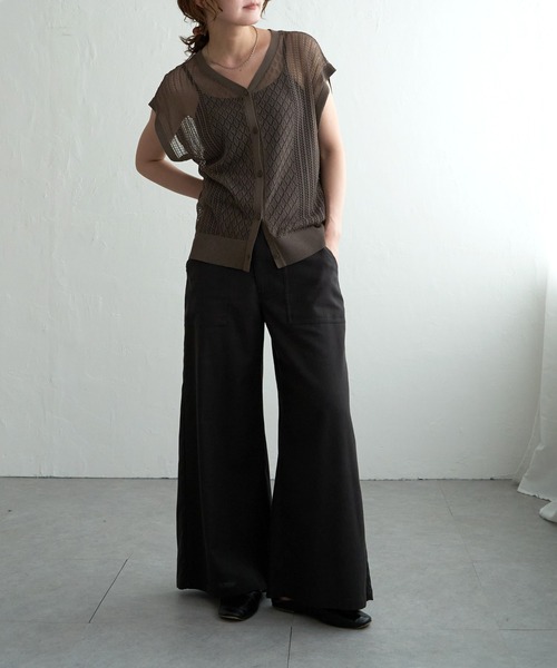 LBC（エルビーシー）の「透かし編み2WAYベスト（ベスト・レディース・ブラウン系その他/ライトブルー/ブラック/ベージュ・M）」の17枚目の写真