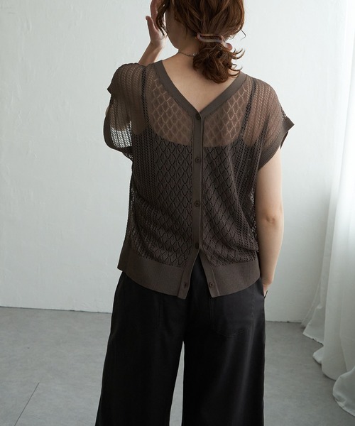 LBC（エルビーシー）の「透かし編み2WAYベスト（ベスト・レディース・ブラウン系その他/ライトブルー/ブラック/ベージュ・M）」の18枚目の写真