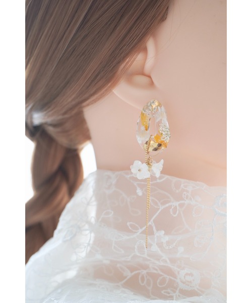 tone（トーン）の「【ime】ﾌﾘﾙﾌﾗﾜｰﾁｪｰﾝﾋﾟｱｽ(MA)（ピアス（両耳用）・レディース・ピンク/オレンジ・FREE）」の10枚目の写真