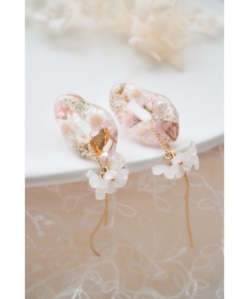 tone（トーン）の「【ime】ﾌﾘﾙﾌﾗﾜｰﾁｪｰﾝﾋﾟｱｽ(MA)（ピアス（両耳用）・レディース・ピンク/オレンジ・FREE）」の15枚目の写真