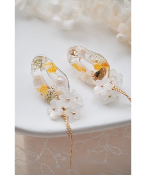 tone（トーン）の「【ime】ﾌﾘﾙﾌﾗﾜｰﾁｪｰﾝﾋﾟｱｽ(MA)（ピアス（両耳用）・レディース・ピンク/オレンジ・FREE）」の16枚目の写真