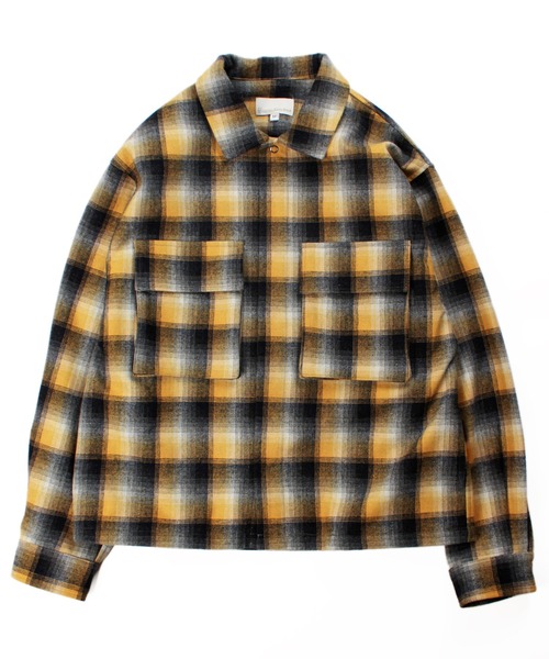 Universal Style Wear（ユニバーサルスタイルウェア）の「Universal Style Wear チェックライトファティーグシャツ（シャツ/ブラウス・メンズ・イエロー×ブラック/その他/ブラウン/キャメル・MEDIUM/LARGE/X-LARGE）」の22枚目の写真