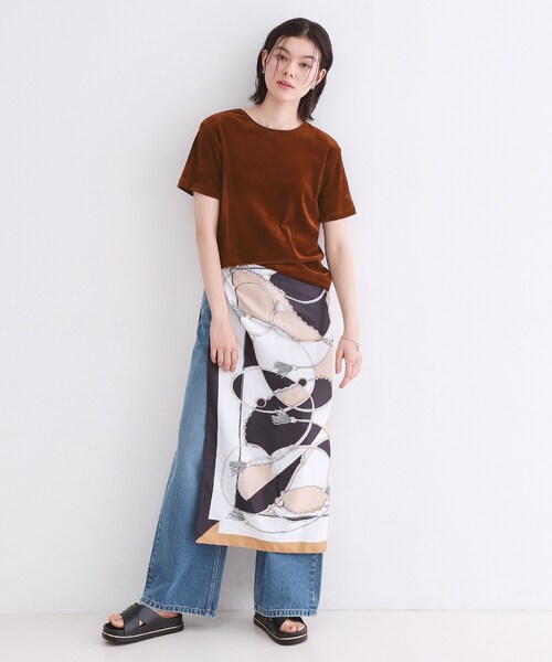 OPAQUE.CLIP（オペークドットクリップ）の「フロッキーチュールTシャツ【洗濯機洗い可】（Tシャツ/カットソー・レディース・ブラック/ネイビー/ピンク/ダークブラウン・42/40/38）」の13枚目の写真