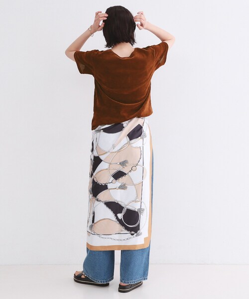 OPAQUE.CLIP（オペークドットクリップ）の「フロッキーチュールTシャツ【洗濯機洗い可】（Tシャツ/カットソー・レディース・ブラック/ネイビー/ピンク/ダークブラウン・42/40/38）」の14枚目の写真