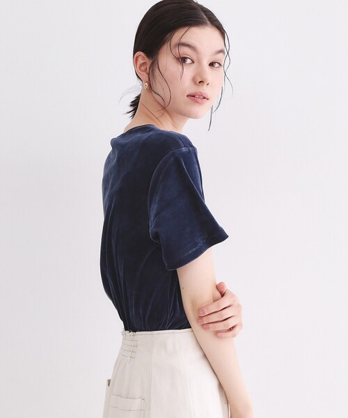 OPAQUE.CLIP（オペークドットクリップ）の「フロッキーチュールTシャツ【洗濯機洗い可】（Tシャツ/カットソー・レディース・ブラック/ネイビー/ピンク/ダークブラウン・42/40/38）」の19枚目の写真