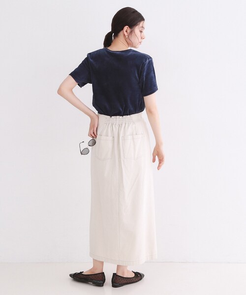 OPAQUE.CLIP（オペークドットクリップ）の「フロッキーチュールTシャツ【洗濯機洗い可】（Tシャツ/カットソー・レディース・ブラック/ネイビー/ピンク/ダークブラウン・42/40/38）」の21枚目の写真