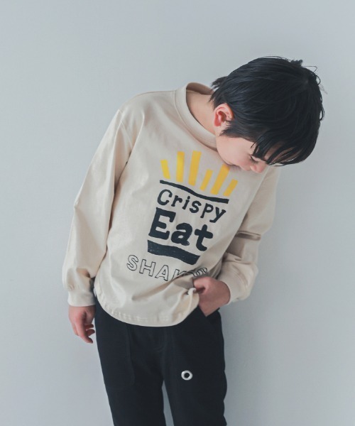 jeans-b 2nd(ジーンズベーセカンド)の「jeans-b 2nd/ジーンズベーセカンド EAT ロングTシャツ(Tシャツ/カットソー・キッズ・サンドベージュ/レッド/ブラック・120cm/130cm/140cm/150cm/160cm/110cm)」の3枚目の写真