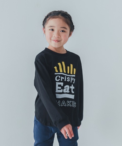 jeans-b 2nd(ジーンズベーセカンド)の「jeans-b 2nd/ジーンズベーセカンド EAT ロングTシャツ(Tシャツ/カットソー・キッズ・サンドベージュ/レッド/ブラック・120cm/130cm/140cm/150cm/160cm/110cm)」の2枚目の写真