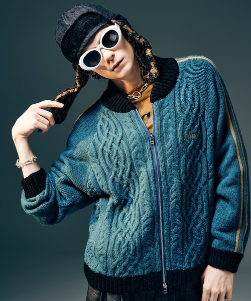 glamb（グラム）の「Knit Line Jersey / ニットラインジャージー（ニット/セーター・メンズ・ブラック/ブルー・M/L）」の8枚目の写真