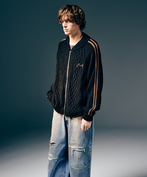 glamb（グラム）の「Knit Line Jersey / ニットラインジャージー（ニット/セーター・メンズ・ブラック/ブルー・M/L）」の10枚目の写真