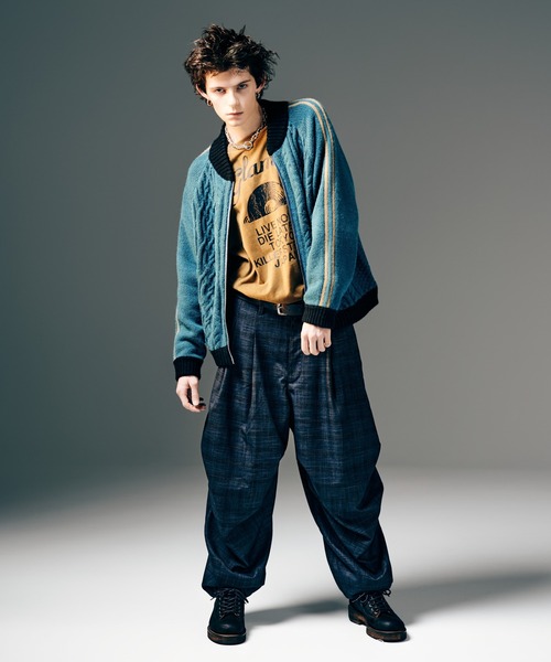 glamb（グラム）の「Knit Line Jersey / ニットラインジャージー（ニット/セーター・メンズ・ブラック/ブルー・M/L）」の13枚目の写真