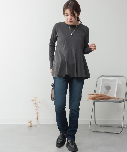 RCD(アールシーディー)の「ストレッチデニムウエストゴムスリムパンツ(デニムパンツ・レディース・ワンウォッシュ/ブルー/ネイビー・L/M/3L/LL/4L)」の19枚目の写真