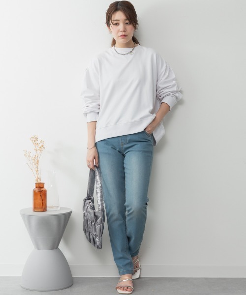 RCD(アールシーディー)の「ストレッチデニムウエストゴムスリムパンツ(デニムパンツ・レディース・ワンウォッシュ/ブルー/ネイビー・L/M/3L/LL/4L)」の21枚目の写真