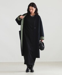 ノーカラーコート（ブルー・ネイビー/青色系）ファッション通販 - ZOZOTOWN