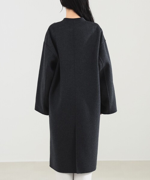 Demi-Luxe BEAMS（デミルクス ビームス）の「【1/9値下げ】【ビームスの百名品】リバー Vネック ロングコート（ノーカラーコート・レディース・チャコールグレー/ベージュ・34/36/38）」の12枚目の写真